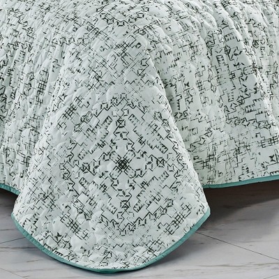 Cullen Queen Organic Cotton Geometric Bedspread Set