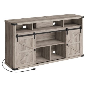 VASAGLE TV Stand for TVs up to 65 Inches, Farmhouse Entertainment Center with Sliding Barn Doors, TV Console Table - 1 of 4