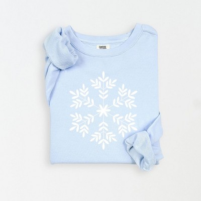 Simply Sage Market Women's Lightweight Garment Dyed Graphic Sweatshirt Giant Snowflake