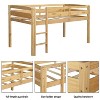 CAVINAS Twin Size Solid Wood  Loft Bed with Slide & Ladder & Fence,Low Bed Frame for Kids Room,Bedroom - 3 of 4