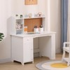 White Study Desk and Chair Set with Bookshelf, Bulletin Board, and Cabinets - Perfect for Boys and Girls Ages 3-8 - Ideal Kids Learning Furniture - 2 of 4