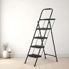 FDW Portable 4-Step Folding Step Ladder with Multifunctional Tray for Kitchen& Household, Black - 2 of 4