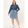Agnes Orinda Women's Plus Size Cropped Long Sleeve Trendy Fashion Denim Jean Jackets - 3 of 4