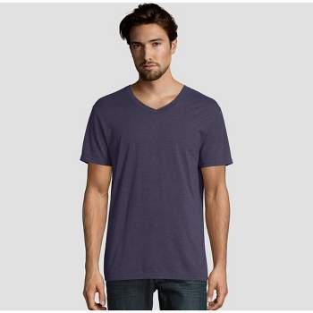 Hanes Premium Men's Short Sleeve Black Label V-Neck T-Shirt - Navy M