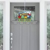 Big Dot of Happiness Cars, Trains, and Airplanes - Hanging Porch Transportation Birthday Party Outdoor Decorations - Front Door Decor - 1 Piece Sign - 2 of 4