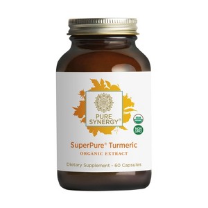 Pure Synergy SuperPure® Turmeric Extract – Organic Full-Spectrum Curcuminoids for Joints, Immune & Cellular Health – 60 Capsules - 1 of 4