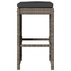 vidaXL Garden Bar Stool Set of 6 Grey PE rattan, powder-coated steel - 4 of 4