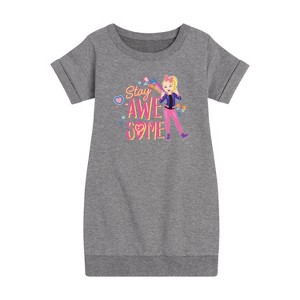 JoJo Siwa Stay Awesome Graphic Short Sleeve Fleece Dress - Heather Grey - 2T - 1 of 3