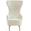 Jezebel Velvet Wingback Chair by Inspire Me! Home Decor Cream 29.9"W x 35.4"D x 51.2"H - 3 of 4