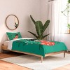 Deny Designs Twin/ Twin Extra Long Carriecantwell Festive Feline Comforter and Pillow Sham Green - 2 of 4