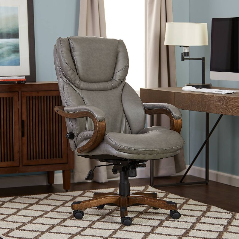 Big and Tall Executive Office Chair with Upgraded Wood Accents - Serta, 2 of 23