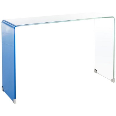 Crysta Ombre Clear and Blue Glass Hallway Table