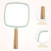 Unique Bargains Square Portable Handheld Wood Handle Vanity Cosmetic Makeup Mirror 1 Pc - 3 of 4