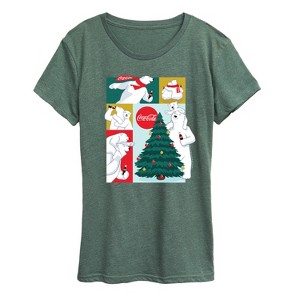 Women's - Coca-Cola - Christmas Tree Polar Bears Short Sleeve Graphic T-Shirt - 1 of 4