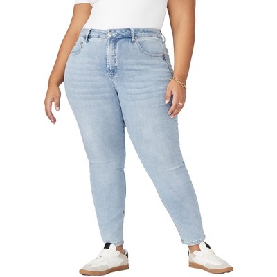 ELOQUII Women's Plus Size The Morgan Super Stretch Skinny Leg Jean
