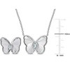 EVERLY JEWELRY | Sterling Silver 1/3ct TGW Aquamarine Butterfly Earrings and Necklace Set - 17 in - 2 of 4