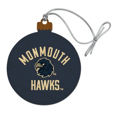 Monmouth University Official Hawks Wood Christmas Tree Holiday Ornament