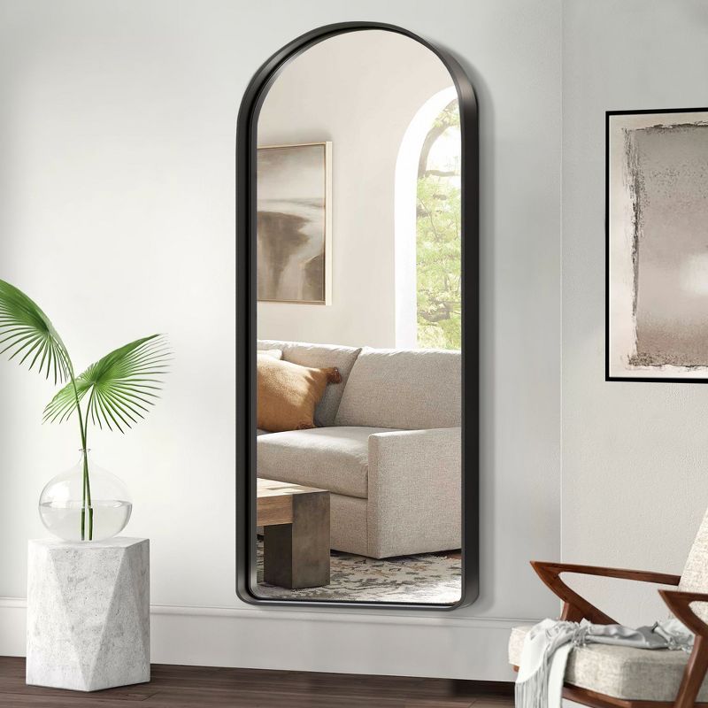 Neutypechic Wall Mounted Mirror Arched Metal Frame Full Length Mirror, 2 of 8