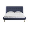 Queen Upholstered Platform Bed – Tufted Wingback Headboard, Mid-Century Style, Angled Wood Frame & Tapered Legs, No Box Spring Needed, Gray Fabric - 3 of 4