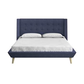 DHP Farnsworth Upholstered Bed, Full, Blue Linen