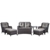 Gymojoy 7 Piece Outdoor Wicker Loveseat Sofa with Patio Chairs with Coffee Table and Ottoman Sets - 2 of 4