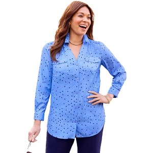 Catherines Petite Modern Camp Shirt - 1 of 4