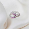Girl's Double Sided Prong CZ Hoop Sterling Silver Earrings - In Season Jewelry - 4 of 4