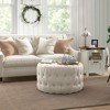 NicBex Modern 31.5" Round Ottoman Velvet Upholstered Footstools with Button Tufted for Bedroom and Living Room - 3 of 4