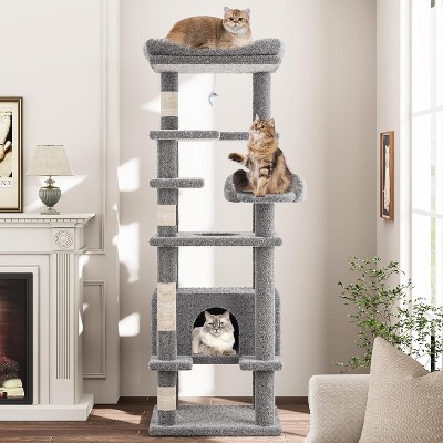 Tall Cat Tree Tower for Large Indoor Cats, Multi-Level Condo with Plush Perch & Sisal Posts