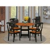 HomeStock 5-Pc Black and Cherry Finish Solid Wood Top - Round Dining Room Set - Seats-4 - 2 of 4