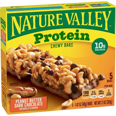 Nature Valley Peanut Butter Dark Chocolate Protein Chewy Bars - 5ct