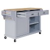 NicBex Mobile Kitchen Island Cart Kitchen Carts on Wheels with Storage, 2 Drawers, 2 Cabinets and Open Shelves for Kitchen, Gray - 4 of 4