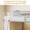 Karl Home Junior Metal Twin Loft Bed with Guard Rails and Stairs - 4 of 4