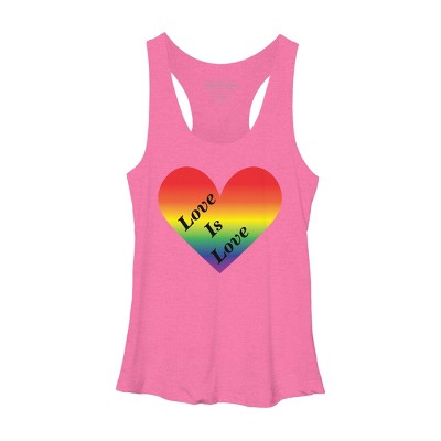 Adult Design By Humans Love Is Love Rainbow Heart Pride By ArnyaTees Racerback Tank Top