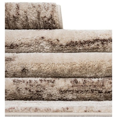 Braided Abstract Oasis Rectangular Rug in Warm Brown, 5x8