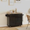 HOMCOM Rolling Kitchen Island with Storage Drawer, Wood Breakfast Bar Kitchen Island Cart 2 Doors, Spice Rack, Towel Racks and 2 Hooks - 2 of 4