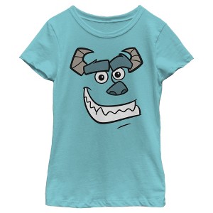Girl's Monsters Inc Sulley Face T-Shirt - 1 of 3