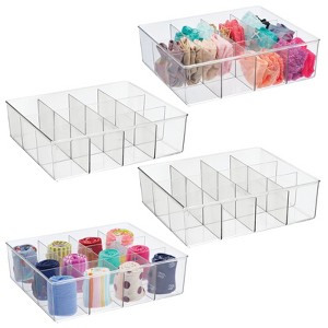 mDesign Plastic Divided Closet, Drawer Storage Bin, Multiple Sections - 1 of 4