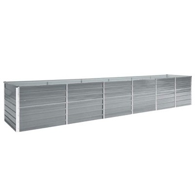 vidaXL Raised Bed Grey Galvanized Steel 157.5 x 31.5 x 17.7 in Durable