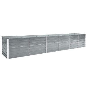 vidaXL Raised Bed Grey Galvanized Steel 157.5 x 31.5 x 17.7 in Durable - 1 of 4