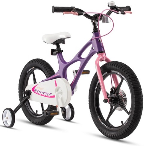 Royalbaby Space Shuttle 16 Magnesium Alloy Kids Bike W dual Disc Brakes Adjustable Handlebar Seat Training Wheels Kickstand Purple Target