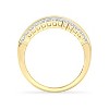 GILDED 1 Carat Total Weight Lab Grown Diamond Statement Ring Band in 14KT Gold Plated or 925 Sterling Silver, Size 7 - 3 of 4