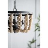 VYNXARIA 4 - Light Vintage Wood Beaded Ceiling Lights, Hanging Chandelier with Adjustable Chain - 3 of 4