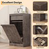 Wooden Tilt-Out Trash Cabinet - Hidden Trash Can with Pet-Proof Drawer, Laundry Sorter & Recycling Storage, Hideaway Design for Kitchen/Bathroom - 4 of 4