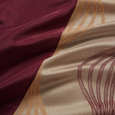Queen Wine and Gold Microfiber 7-Piece Comforter Set