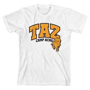 Looney Tunes Taz Camp ACME Crew Neck Short Sleeve White T-shirt Toddler Boy to Youth Boy - 1 of 3