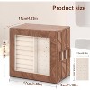 PU Jewelry Organizer with Side Drawers, Display Storage Case for Earrings, Necklaces & Watches - 3 of 4