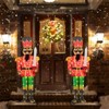 Costway 1/2 PCS 5 FT Lighted Christmas Nutcracker with Glitter Sword, 100 LED Lights Ground Stakes - 4 of 4