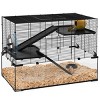 31'' Hamster Cage with Glass Bottom Three Tiers Ramps Platforms Exercise Wheel and Accessories for Hamsters - LAOTIES - 4 of 4