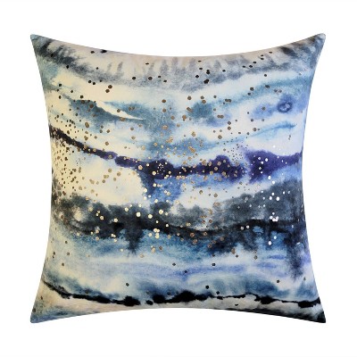 20"x20" Oversize Nebula Printed with Embroidery Square Throw Pillow Blue - Edie@Home